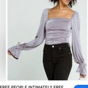Free People Meant To Be Ruched Long Sleeve Bodysuit Top